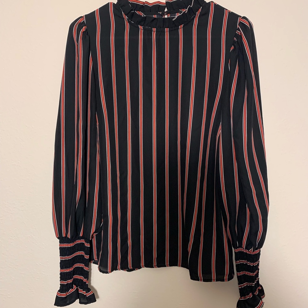 Long-sleeve Striped Blouse